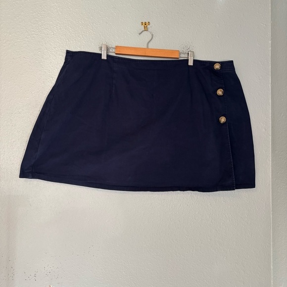 ModCloth Grammar Glam Navy Side Button Retro Mini Skirt Sz 26 Twee Retro - Picture 3 of 11